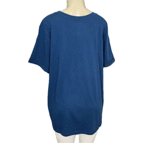 Torrid +3 Blue Floral Live In The Moment Graphic Crew Cotton Short Sleeve Tee - Picture 4 of 6